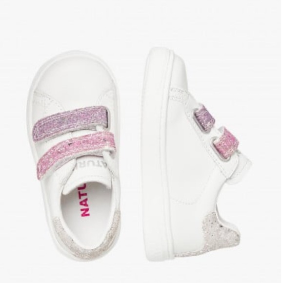 NWT Naturino HASSELT 2 VL. Leather and Glitter Girls Sneakers - Picture 2 of 16